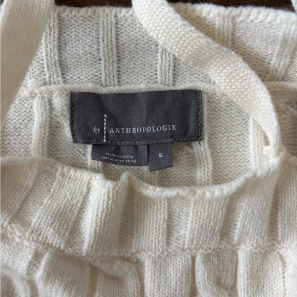 By Anthropologie Cropped Cream Cable Knit Tank Top - Picture 8 of 9